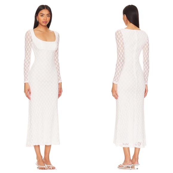 REVOLVE BARDOT Adoni Midi Dress in White - Picture 2 of 16
